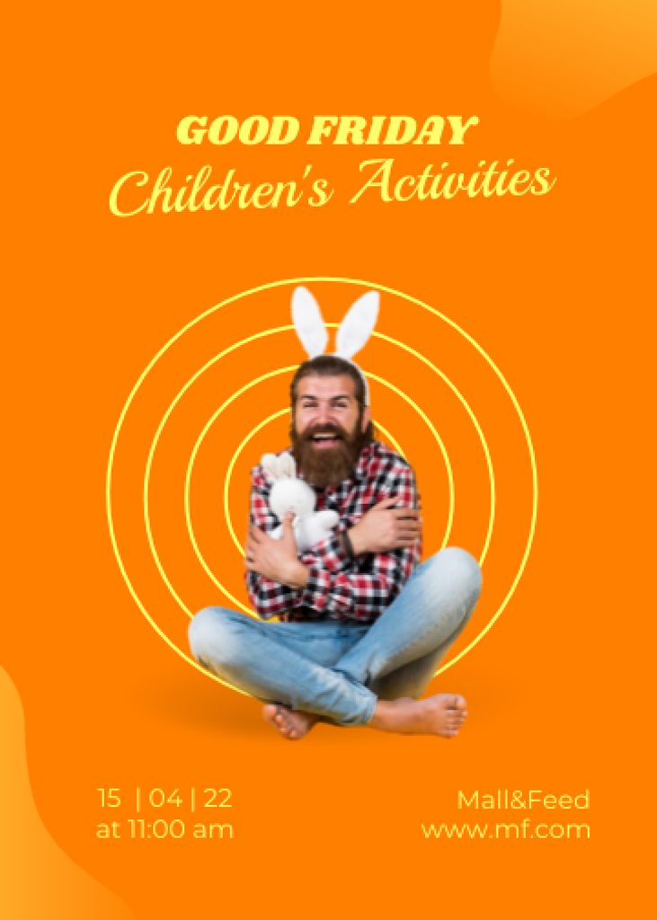 Designvorlage Easter Holiday for Children für Invitation