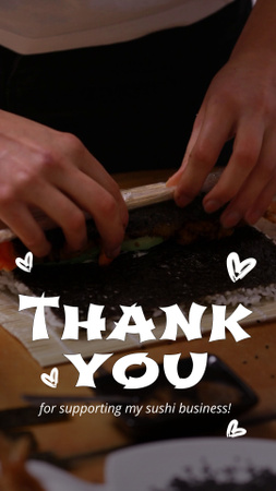 Ontwerpsjabloon van TikTok Video van Sushi Small Business Dankbaarheid aan klanten