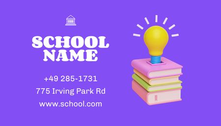 Advertisement for Educational Institution for Children Business Card US Design Template