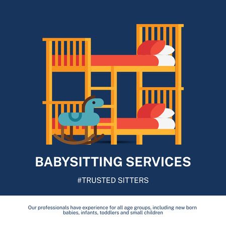 Designvorlage Werbung für Babysitting-Service für Instagram