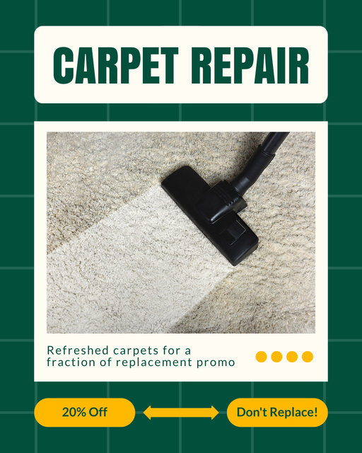 Best Carpet Repair At Reduced Price Service Instagram Post Vertical Tasarım Şablonu