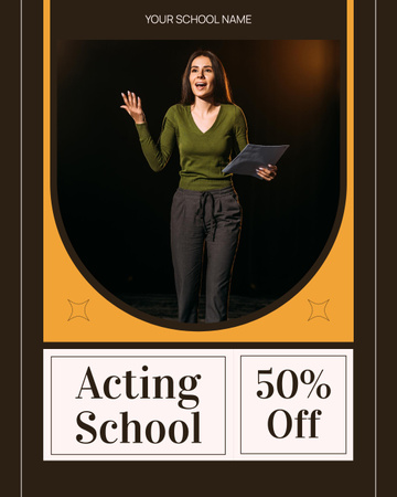 Offer Discounts on Acting School Services Instagram Post Vertical Design Template