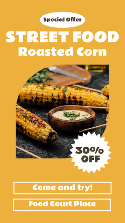 Street Food Ad with Roasted Corn Instagram Story tervezősablon