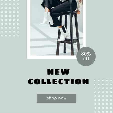 Contemporary Apparel Collection Promotion With Discount Instagram Design Template