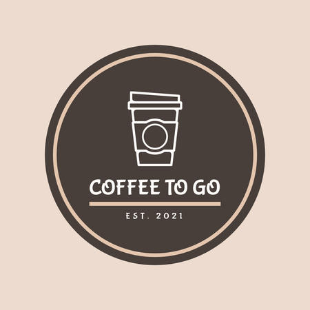 Cafe Emblem with Cup Logo Design Template
