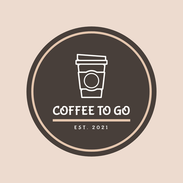 Cafe Emblem with Cup Logo Design Template