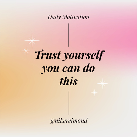 Motivational Quote about Trust on Gradient Instagram Design Template