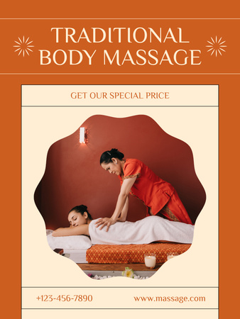 Modèle de visuel Offre de massage thaïlandais traditionnel - Poster US