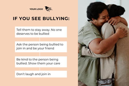 Harmonious Appeal to End Bullying in Society Postcard 4x6in Design Template