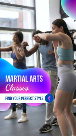Martial Arts Classes With Different Styles Offer TikTok Video Design Template