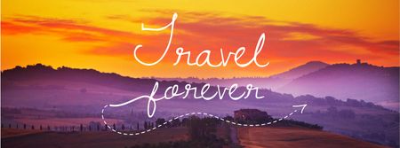 Travelling Inspiration Scenic Sunset Landscape Facebook cover – шаблон для дизайну