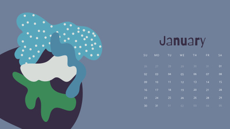Plantilla de diseño de Illustration of Abstract Blots Calendar 