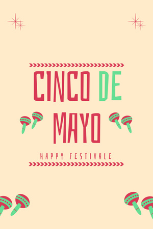 Cinco De Mayo Festival Postcard 4x6in Vertical Design Template
