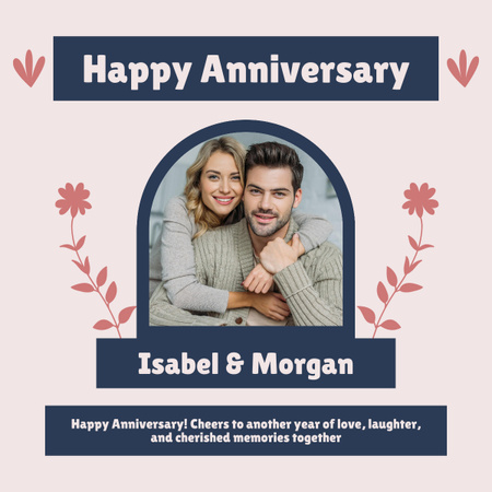 Happy Anniversary Wishes for Beautiful Couple LinkedIn post Design Template