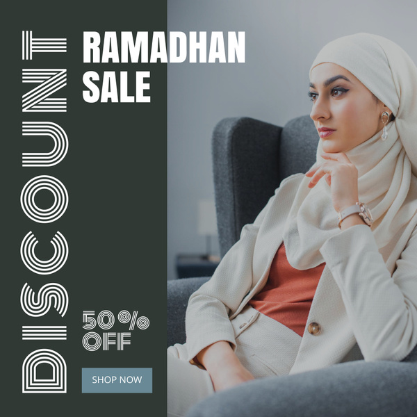 Discount Ramadan Sale Ad with Beautiful Lady