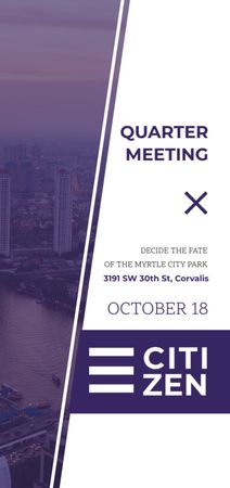 Quarter Meeting Announcement City View Flyer DIN Large Design Template