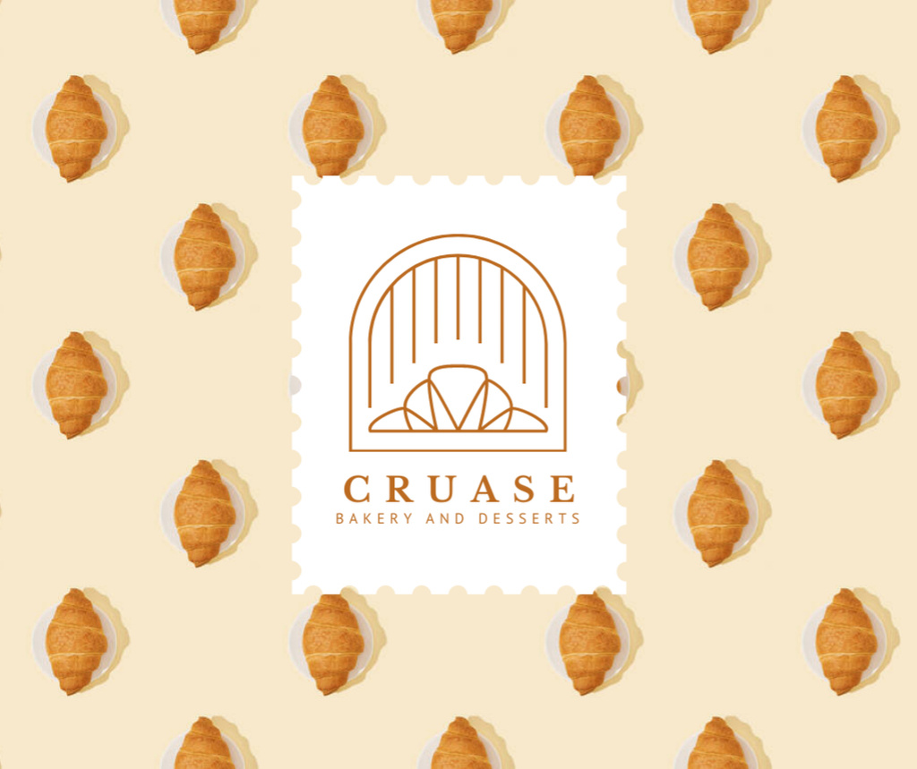 Template di design Bakery Ad with Fresh Croissants Facebook