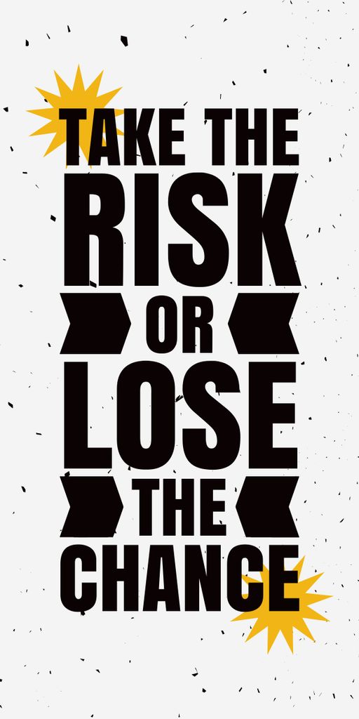 Motivational Quote about Taking a Risk Graphic Πρότυπο σχεδίασης