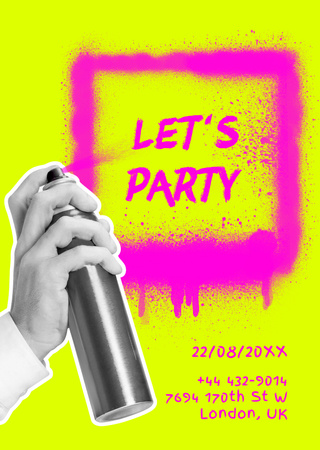 party bejelentés graffiti keretben Flyer A6 tervezősablon