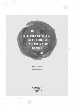 Citation about men with style Pinterest Design Template