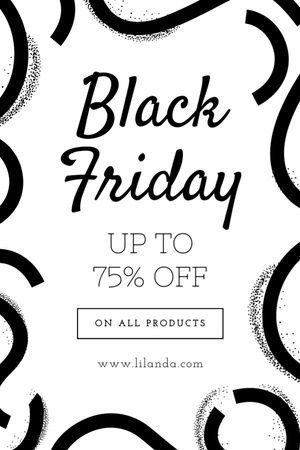 Black Friday Sale Ad with Simple Pattern Flyer 4x6in Design Template