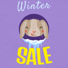 Cute Rabbit And Winter Sale Announcement