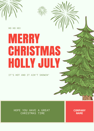 Template di design Christmas Party in July with Christmas Tree Flayer