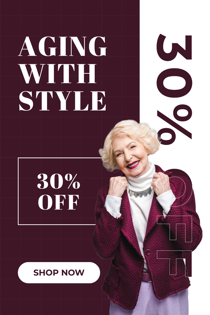 Ontwerpsjabloon van Pinterest van Stylish Clothes For Elderly Sale Offer