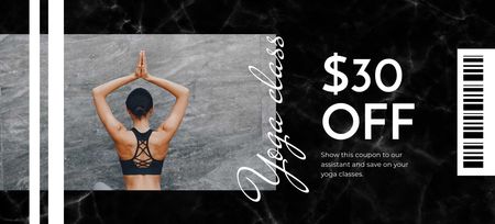 Discount Offer on Yoga Classes Coupon 3.75x8.25in Design Template