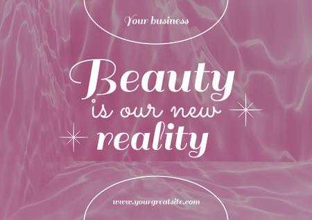 Beauty Inspiration on Pink Bright Pattern Poster B2 Horizontal Design Template