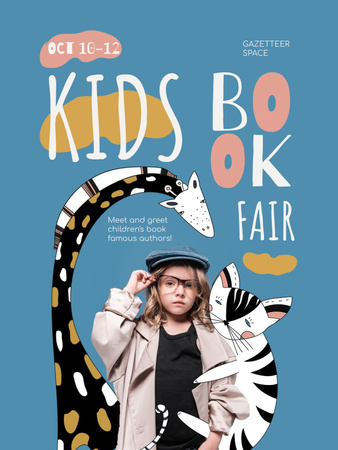 Kids Book Fair Announcement Poster USデザインテンプレート