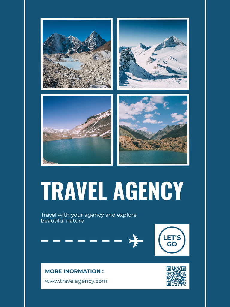 Offer from Travel Agency with Collage of Landscapes Poster US Tasarım Şablonu