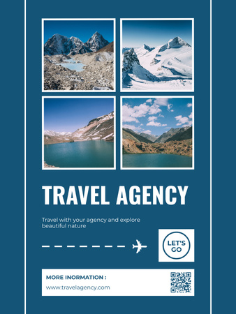 Offer from Travel Agency with Collage of Landscapes Poster US Design Template