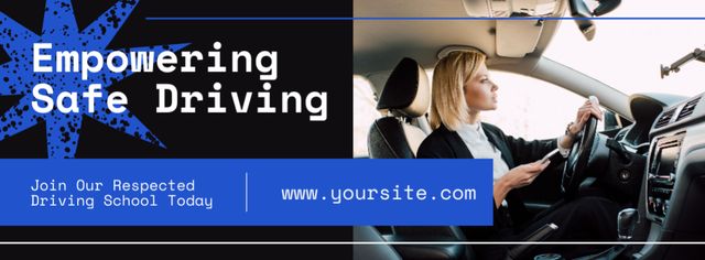 Safety-oriented Driving School Classes Offer Facebook cover Πρότυπο σχεδίασης