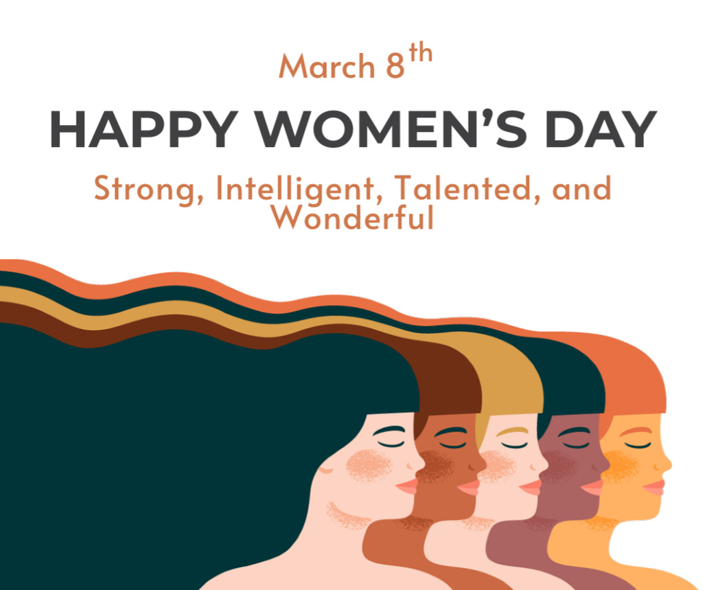 Inspiration for Women on International Women's Day Facebook Design Template