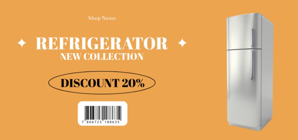 Designvorlage New Collection of Modern Refrigerators Offer für Coupon Din Large