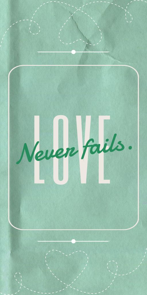 Plantilla de diseño de Love Never Fails Quote With Paper Background Graphic 