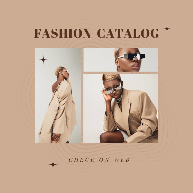 Designvorlage Fashion Catalog Ad with Attractive Woman für Instagram