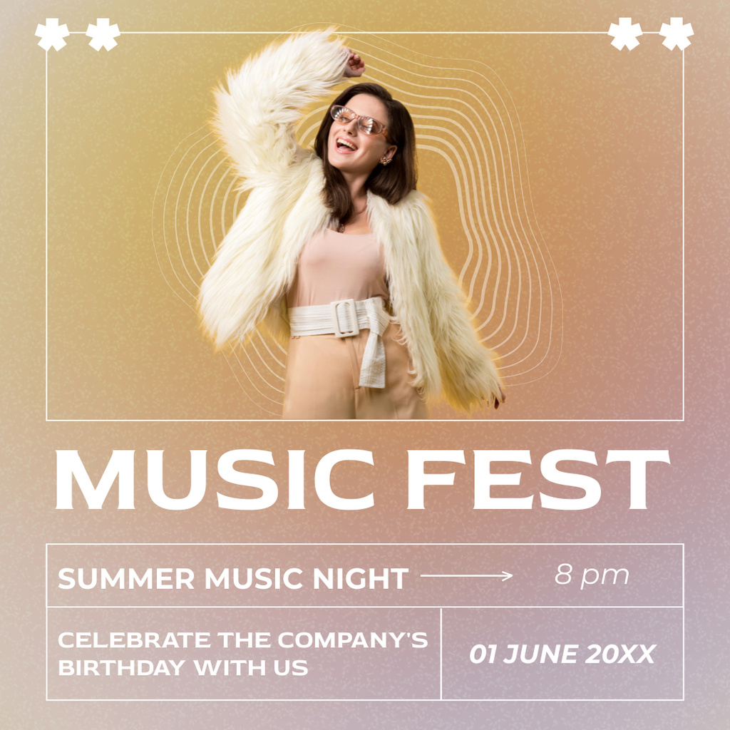 Designvorlage Summer Music Festival Ad für Instagram