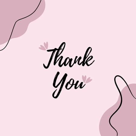 Thank You Phrase in Pink Instagram Design Template