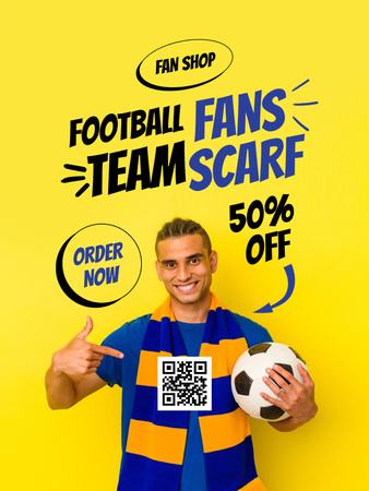 Football Team Scarfs for Fans Sale Poster USデザインテンプレート