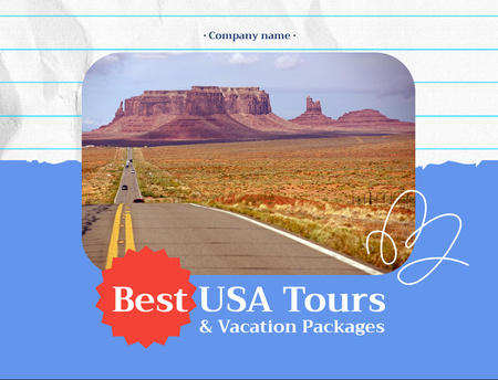 Travel Tour in USA Postcard 4.2x5.5in Design Template