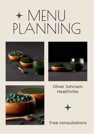 Designvorlage Healthy Nutritional Menu Planning für Flyer A7