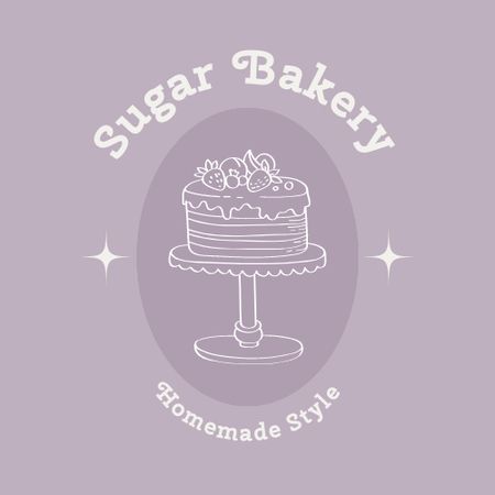 Bakery Ad with Yummy Cake Logo Design Template