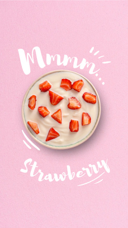 Summer Dish with Fresh Strawberries Instagram Story Modelo de Design