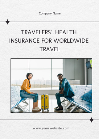 Szablon projektu Insurance Company Advertisement with Young African American Couple at Airport Flayer