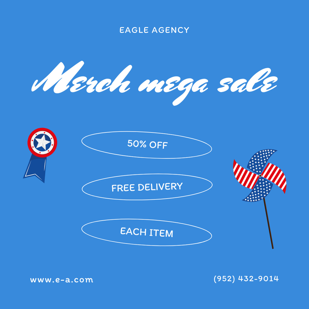 Mega Sale of Patriotic Merch Instagram – шаблон для дизайну