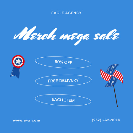Designvorlage Mega-Verkauf von patriotischem Merchandise für Instagram