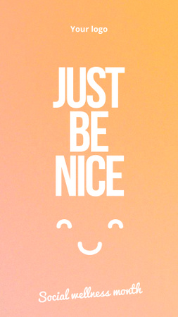 Designvorlage Phrase about Being Nice to People für Instagram Video Story