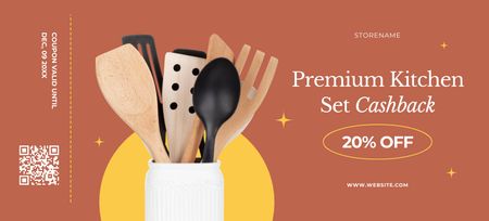 Premium Mutfak Seti İndirim Çeki Coupon 3.75x8.25in Tasarım Şablonu